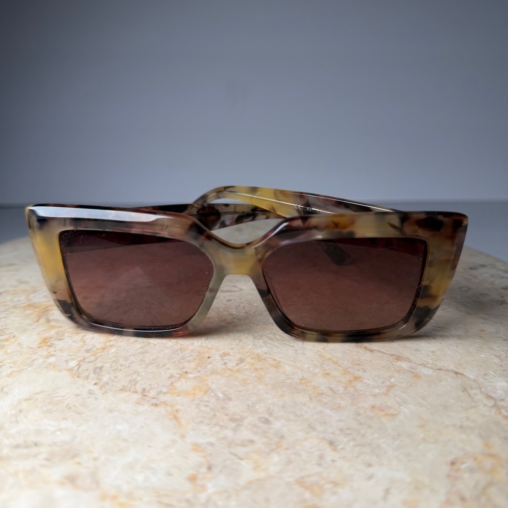 Talbots Frances Sunglasses Tortoise Brown Rectangular Acetate 252063209